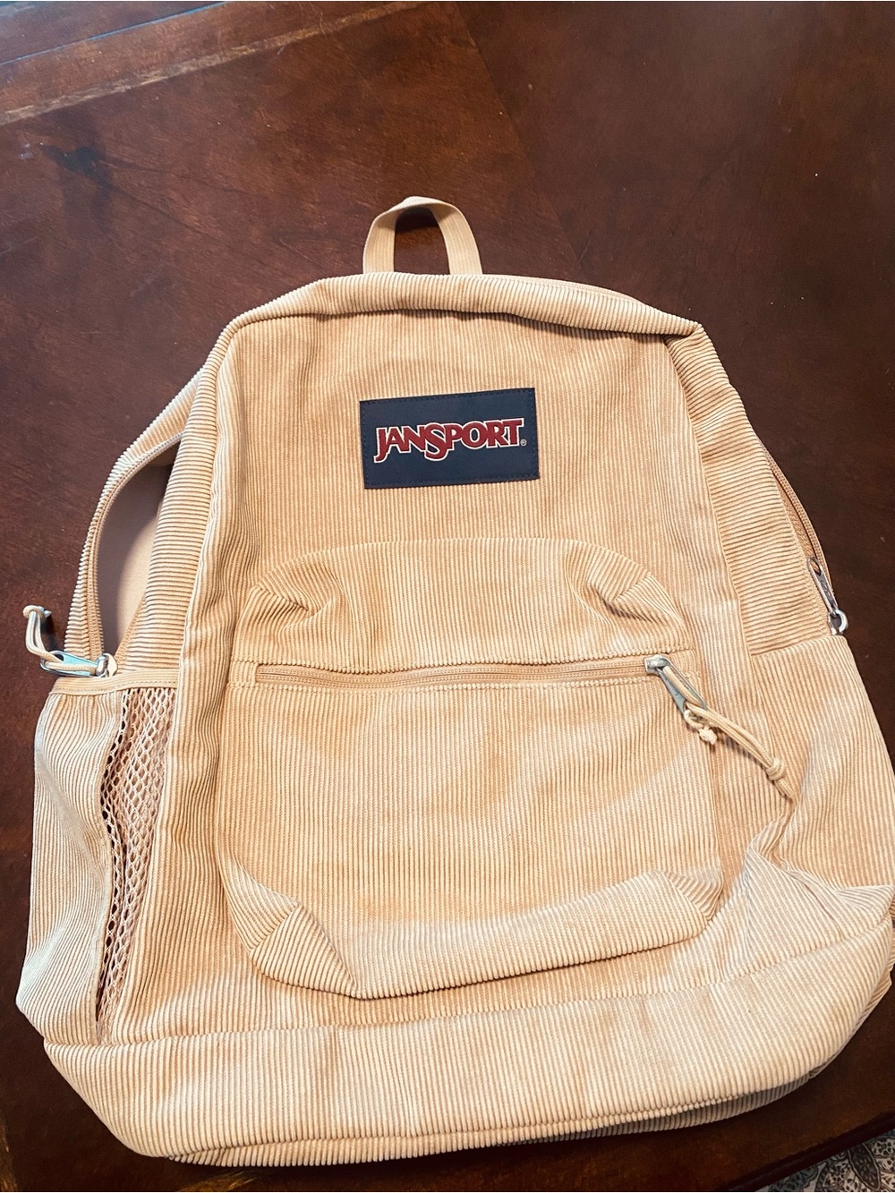 Jansport Corduroy Backpack Cross Town Plus Remix in Tan vintage 90’s 16L 12W 5D